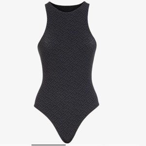 Fendi x Skims High Neck Bodysuit in Black